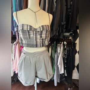 Leather see by Chloe pleated shorts